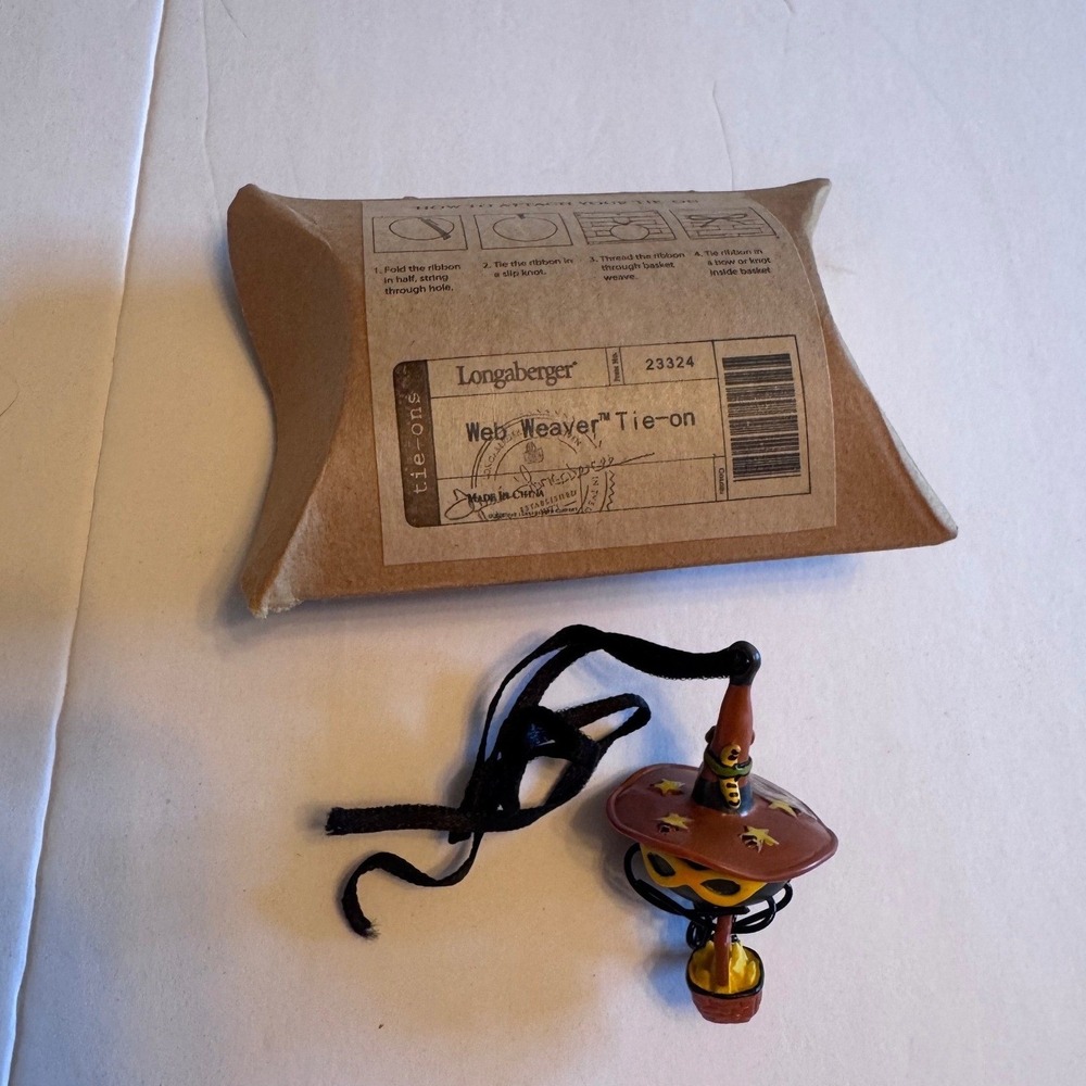 Longaberger Web Weaver Tie-on Halloween Spider Witch Hat Basket Charm 23324